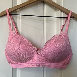 Victoria’s Secret pink lace womens lace bra size 34C